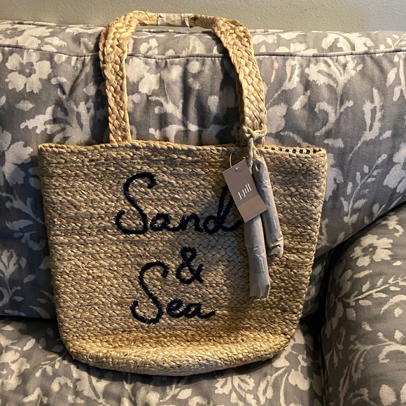 J. Jill Handbags - J. Jill Sand & Sea NEW Natural Woven Beach Tote Bag